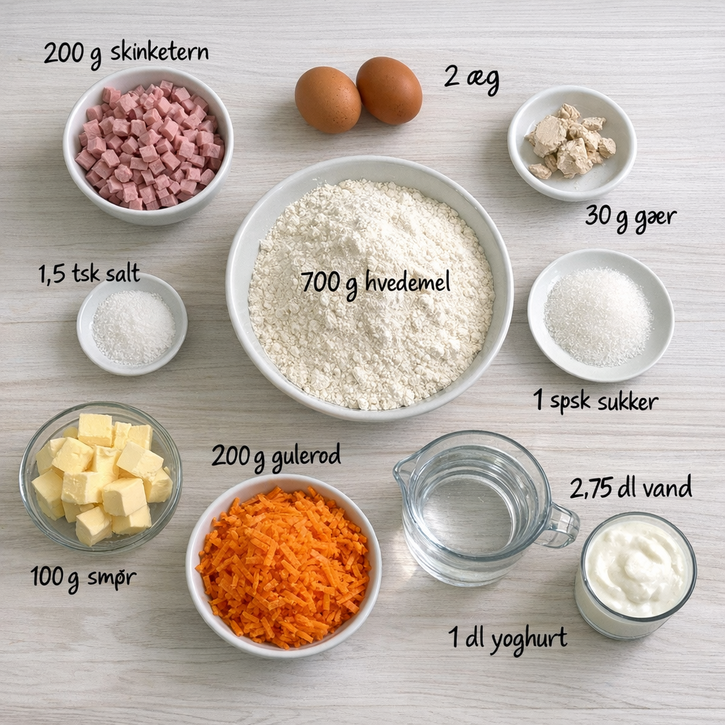 Skinkeboller med gulerod nem opskrift