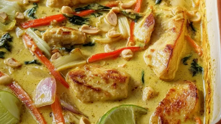 Kylling i fad med kokosmælk og karry opskrift