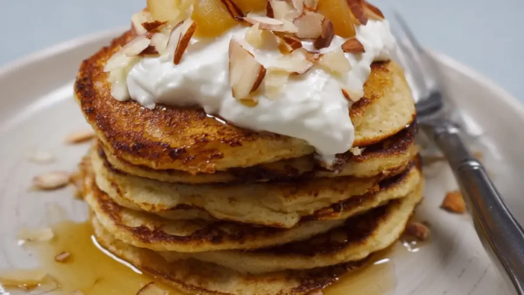 Amerikanske pandekager med hytteost