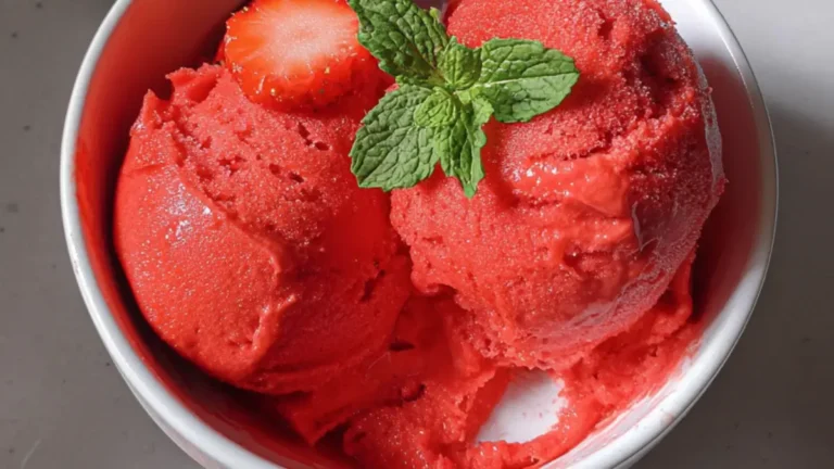 Jordbærsorbet med 3 ingredienser på 5 min