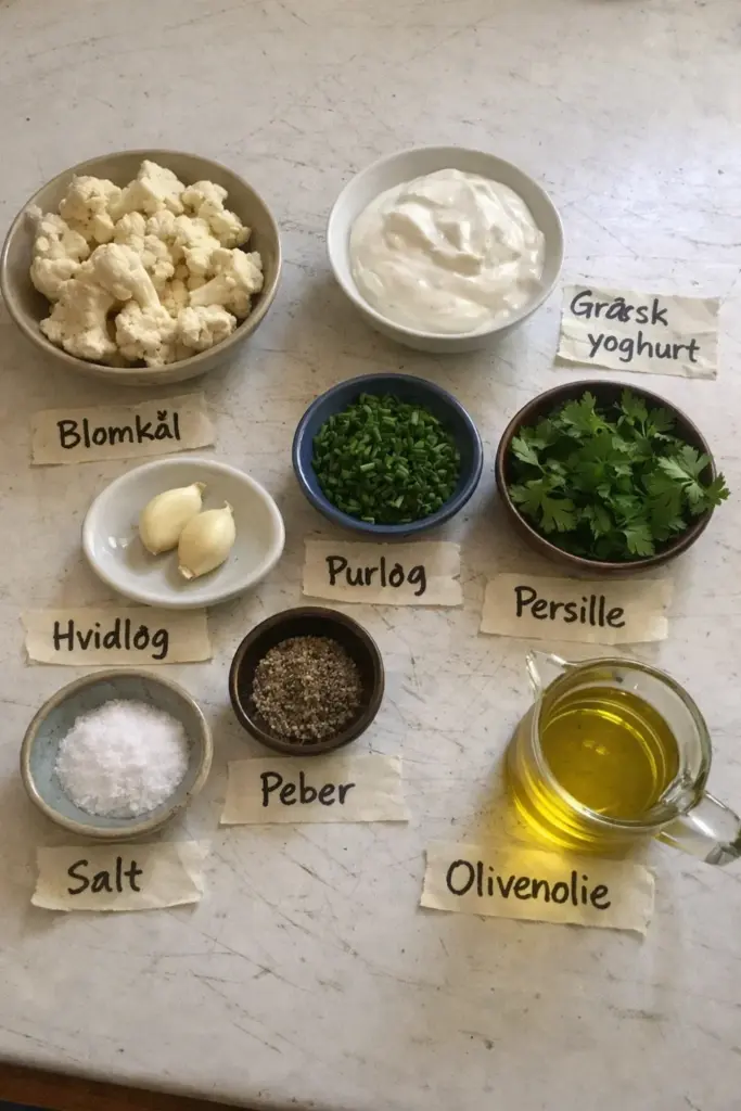 Nem blomkål tzatziki uden agurk: familieopskrift med masser af smag