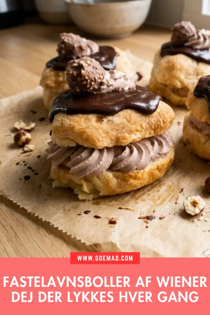 Fastelavnsboller af wienerdej med nougat og kakaoskum: sådan gør jeg det derhjemme