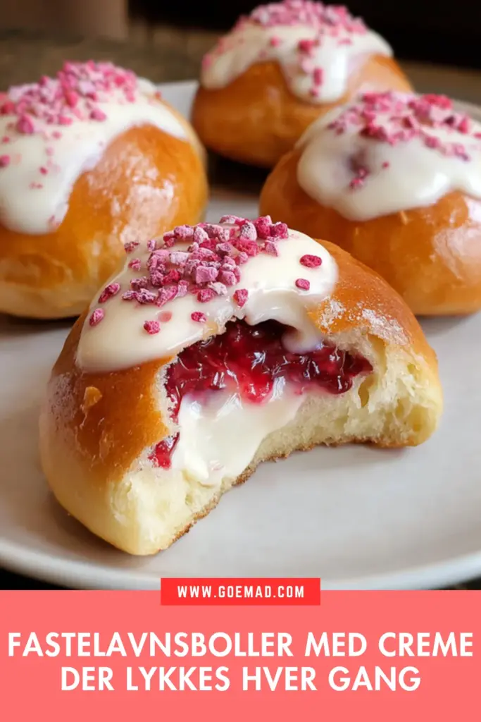 Saftige fastelavnsboller med creme og hindbær: sådan gør jeg det