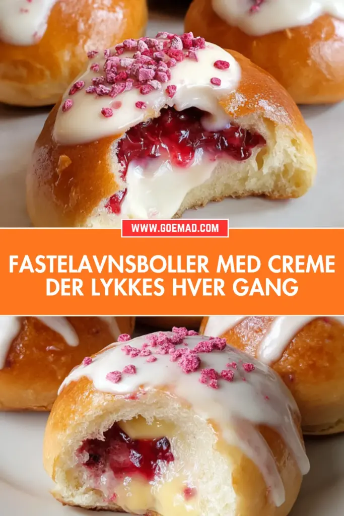 Saftige fastelavnsboller med creme og hindbær: sådan gør jeg det