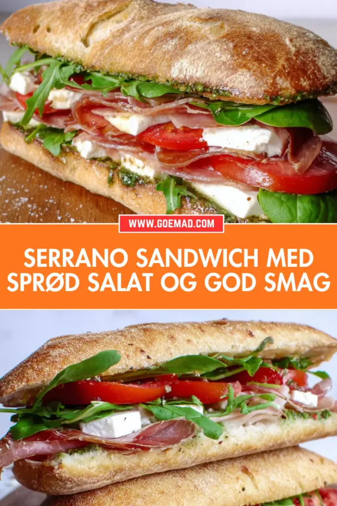 Serrano sandwich med pesto og friske ingredienser – nem hverdagsopskrift