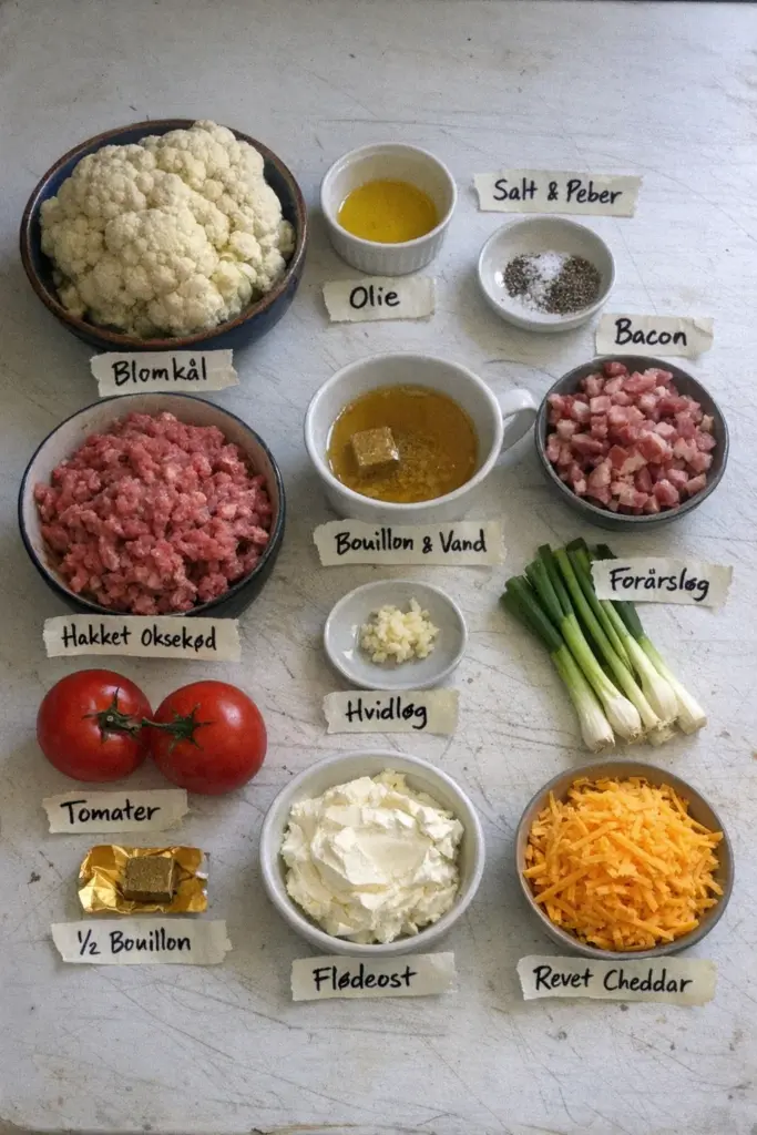 Nem keto aftensmad med masser af smag: blomkål, oksekød og smeltet ost