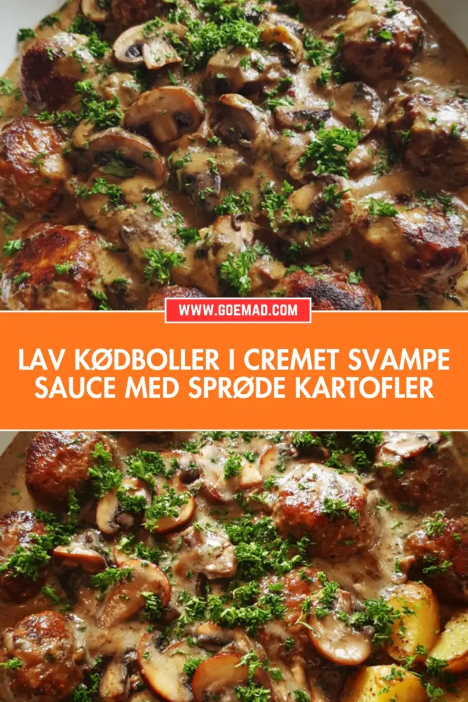 Klassiske kødboller i svampesauce: nem opskrift med sprøde ovnkartofler