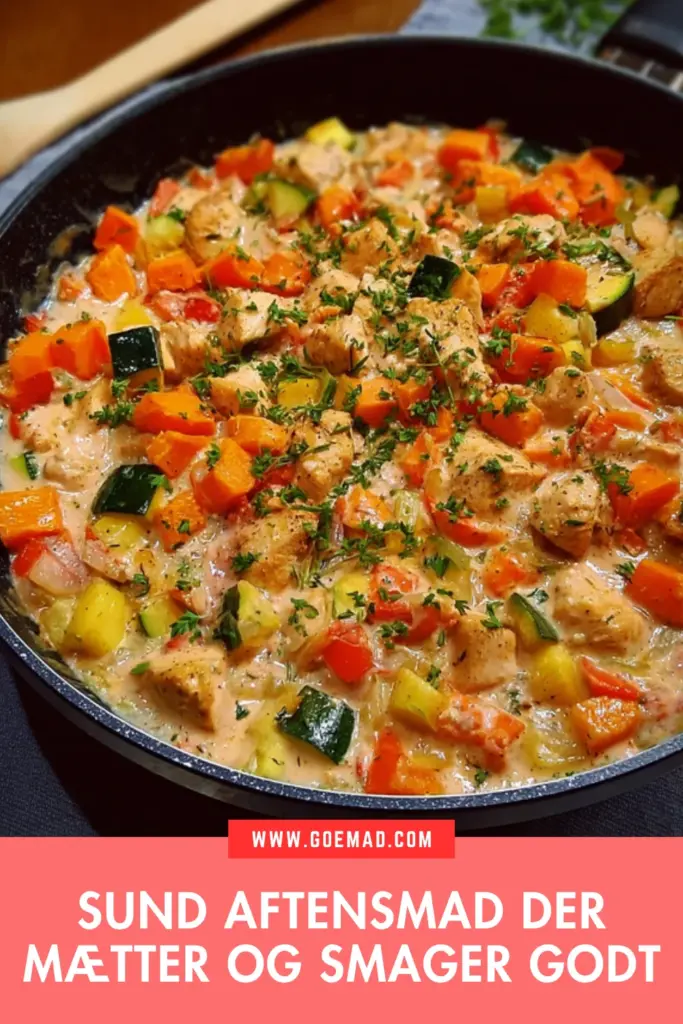 Sund aftensmad der rent faktisk mætter: nem opskrift med kylling og grøntsager