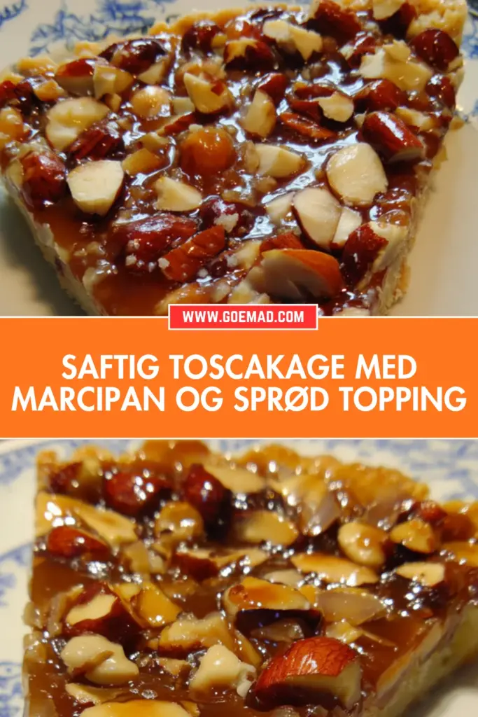 Hjemmelavet toscakage med marcipan og karameltopping: nem opskrift med sprød nøddetopping
