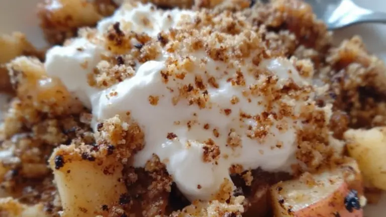 Klassisk æblecrumble opskrift med sprød topping og bagt frugt