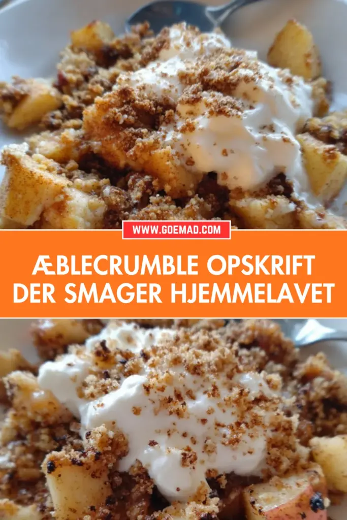 Klassisk æblecrumble opskrift med sprød topping og bagt frugt