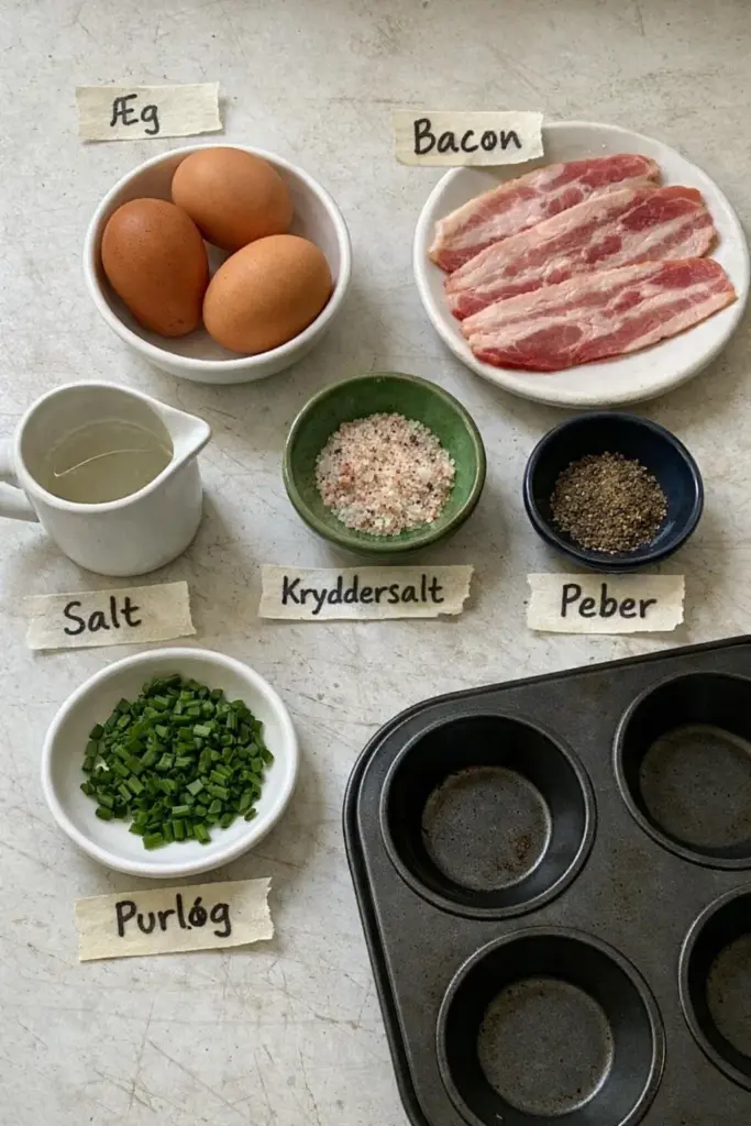 Æg i muffinsforme: nem morgenmad med bacon og purløg