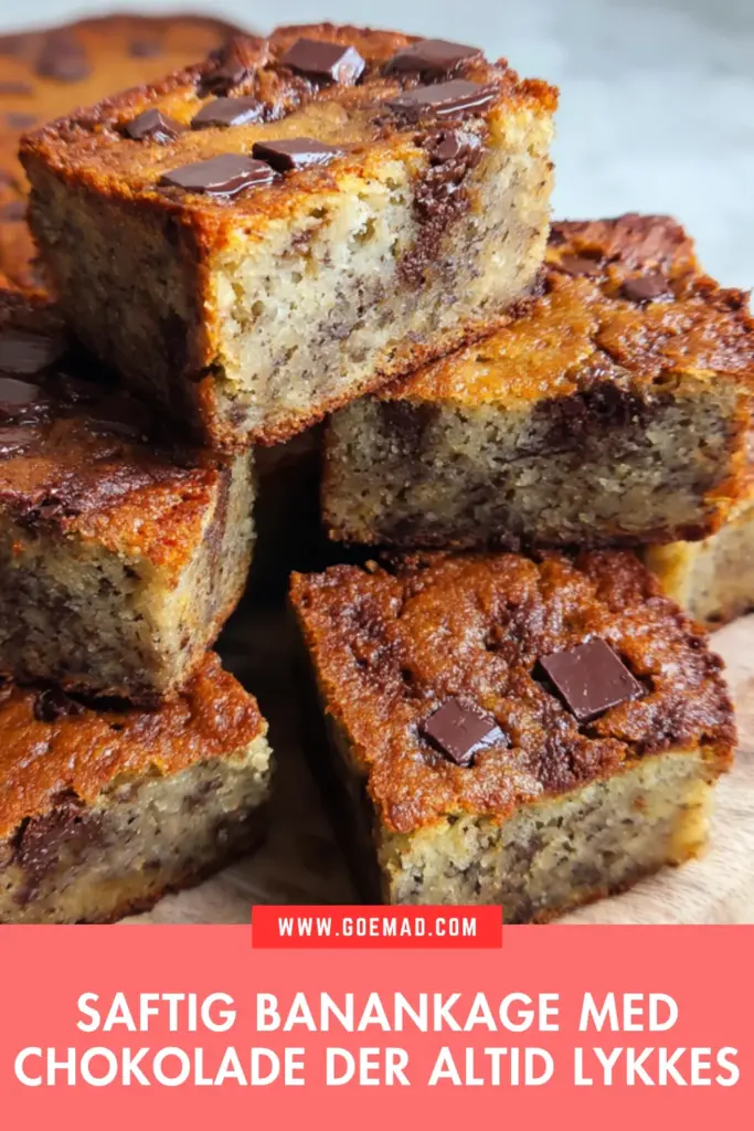 Saftig banankage med chokolade der altid lykkes