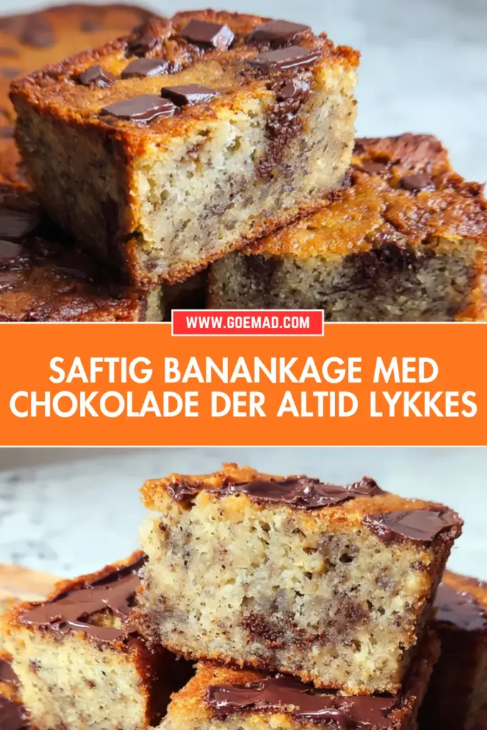 Saftig banankage med chokolade der altid lykkes