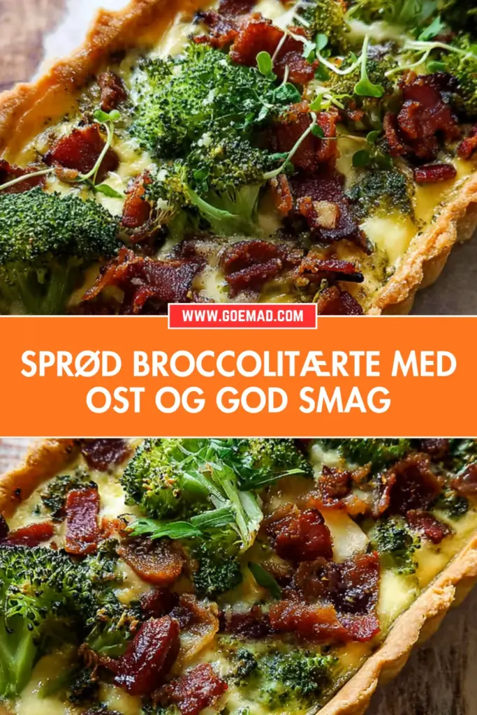 Broccolitærte med sprød bund og cremet ostefyld