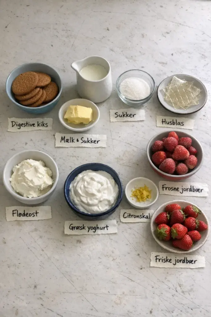 Cheesecake i glas med friske bær: den nemmeste no bake opskrift