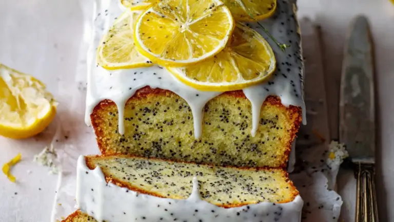Nem citronkage med marcipan, birkes og sprød citronglasur