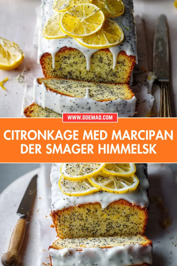 Nem citronkage med marcipan, birkes og sprød citronglasur