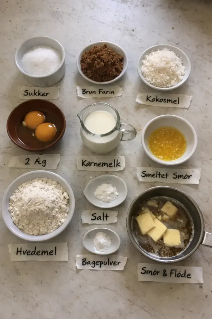 Nem drømmekage i airfryer med klassisk kokostopping