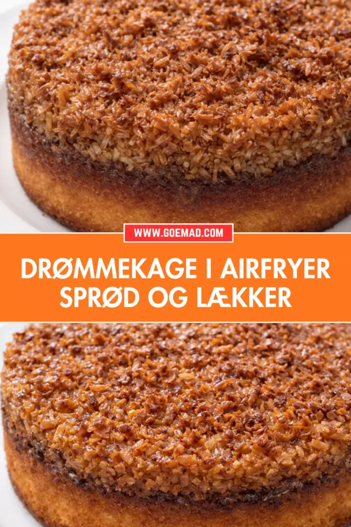 Nem drømmekage i airfryer med klassisk kokostopping