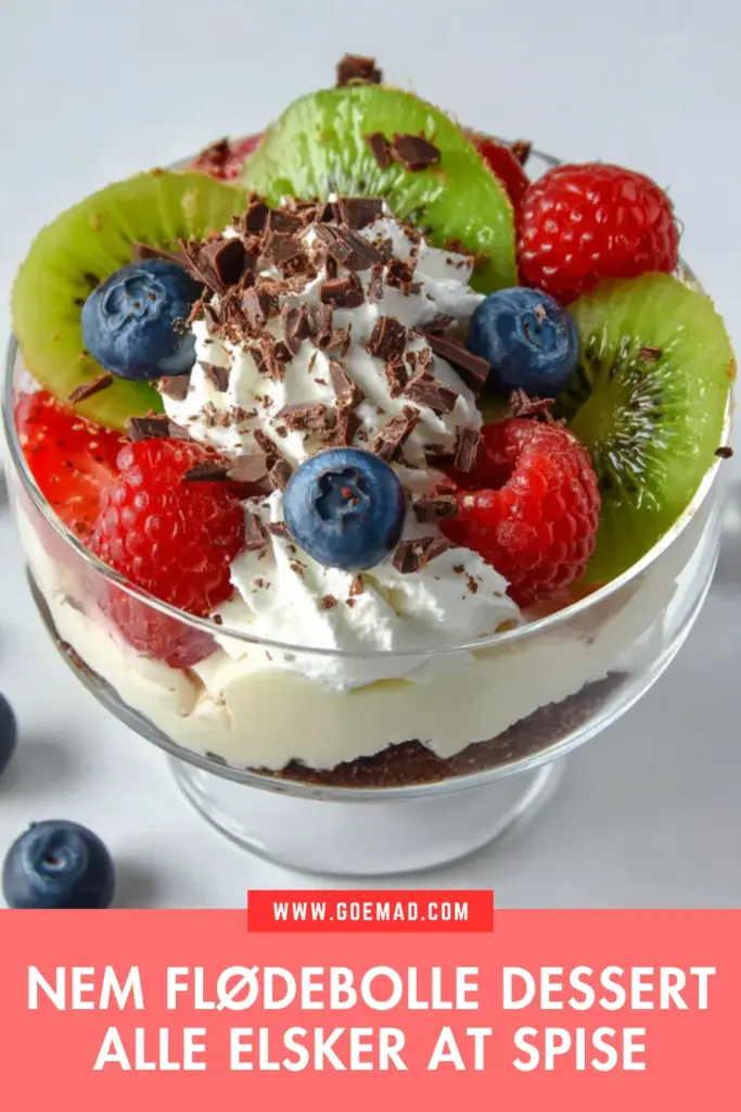 Flødebolle dessert med makroner og flødeskum: nem og lækker opskrift