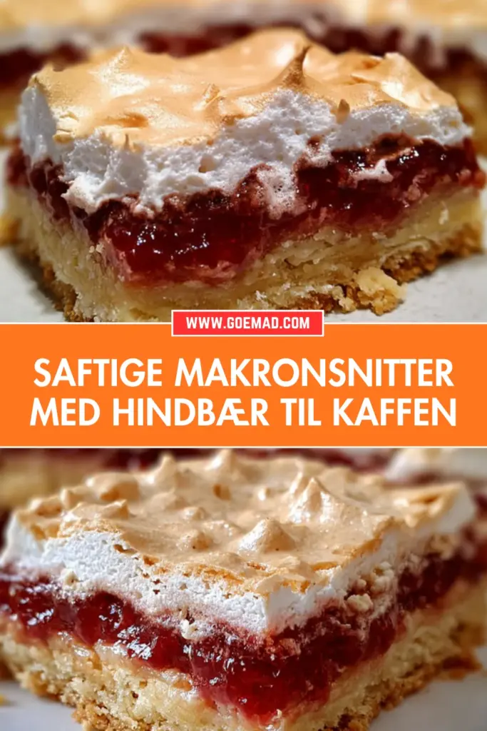 Saftige makronsnitter med hindbær: den bedste hjemmelavede opskrift