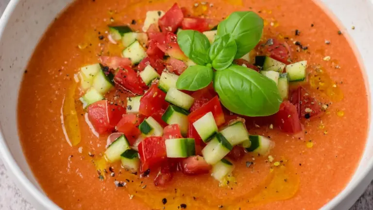 Nem gazpacho opskrift med friske grøntsager: sommer i en skål