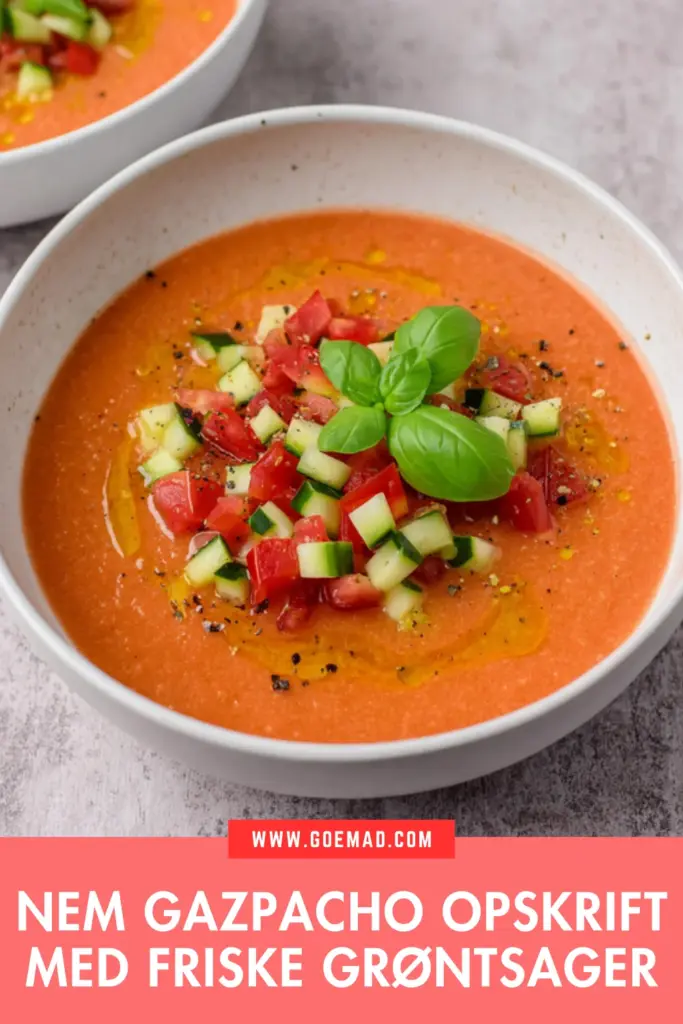 Nem gazpacho opskrift med friske grøntsager: sommer i en skål