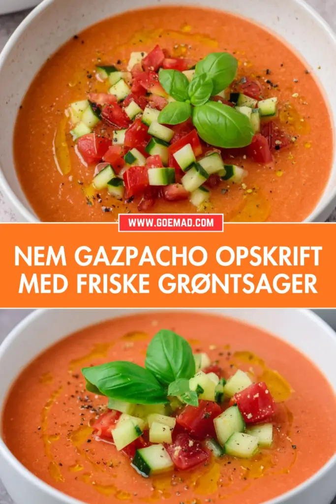 Nem gazpacho opskrift med friske grøntsager: sommer i en skål