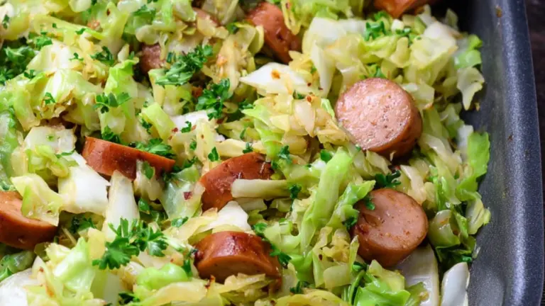 Grøn pølsemix med kål: hurtig aftensmad med masser af smag