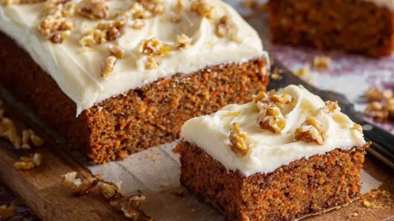 Nem gulerodskage med sprød cream cheese topping