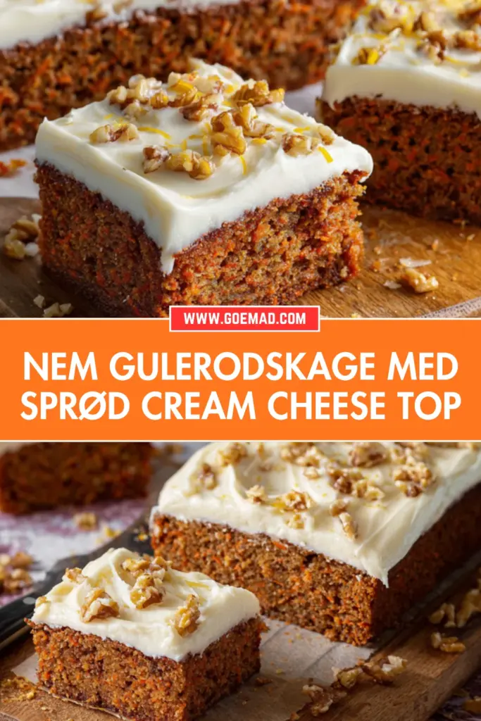 Nem gulerodskage med sprød cream cheese topping