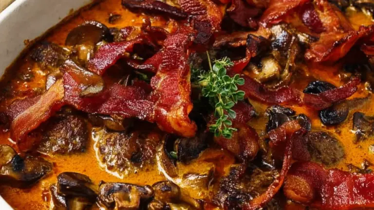 Saftige hakkebøffer i fad med hjemmelavet løgsovs og kartoffelmos