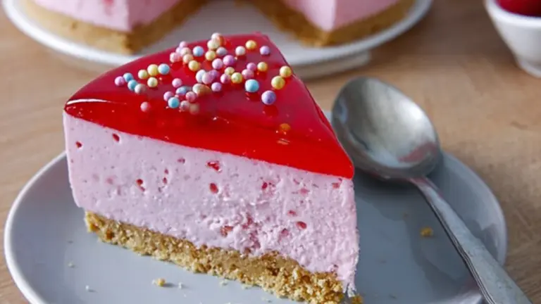 Nem hindbær cheesecake med hvid chokolade og hindbærgelé