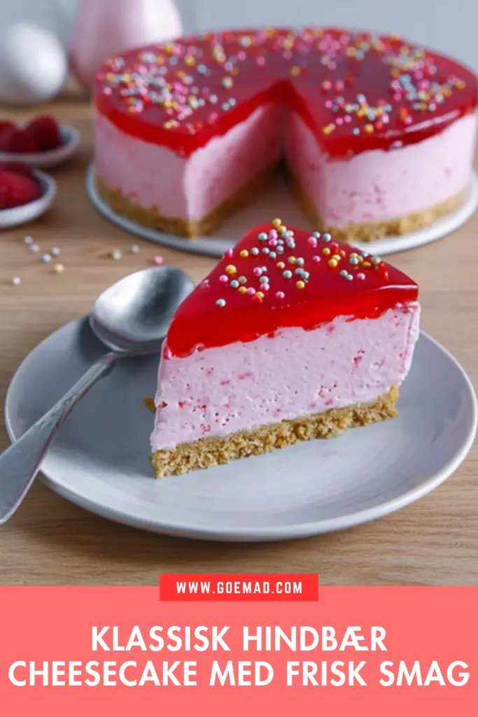 Nem hindbær cheesecake med hvid chokolade og hindbærgelé