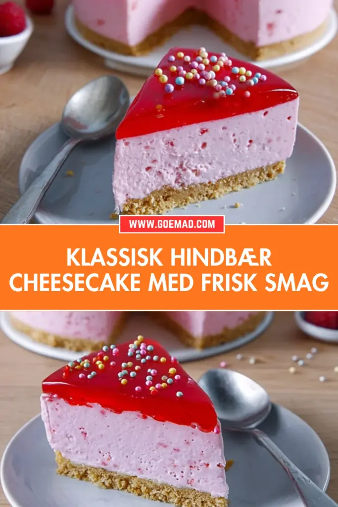 Nem hindbær cheesecake med hvid chokolade og hindbærgelé