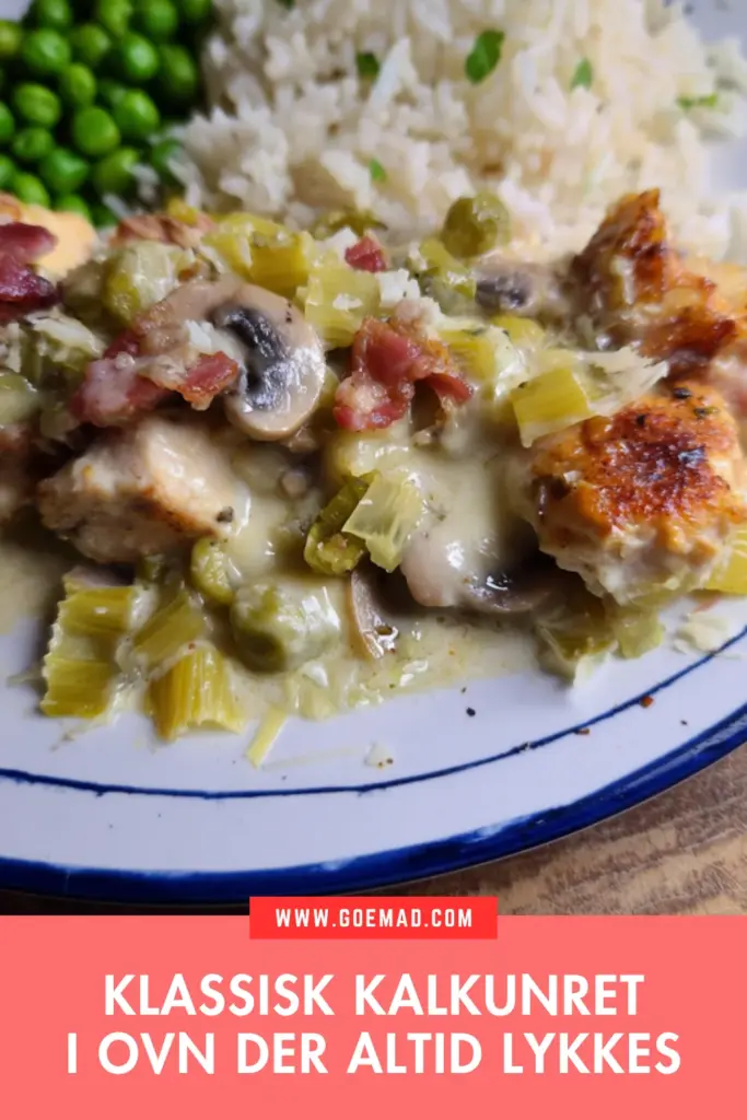 Nem kalkunret i ovn med fløde, porrer og bacon: sådan gør jeg det