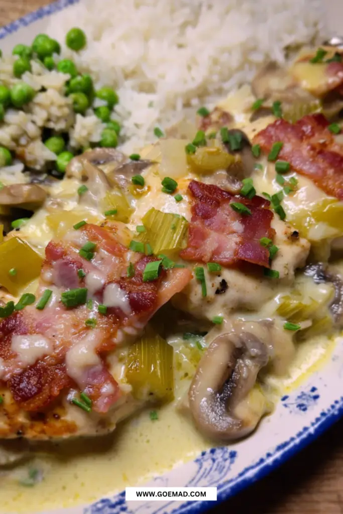 Nem kalkunret i ovn med fløde, porrer og bacon: sådan gør jeg det