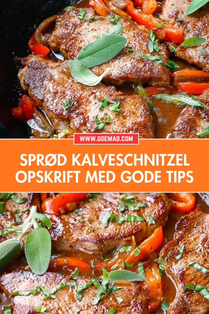 Klassisk kalveschnitzel opskrift med rødløgssauce og friske krydderurter