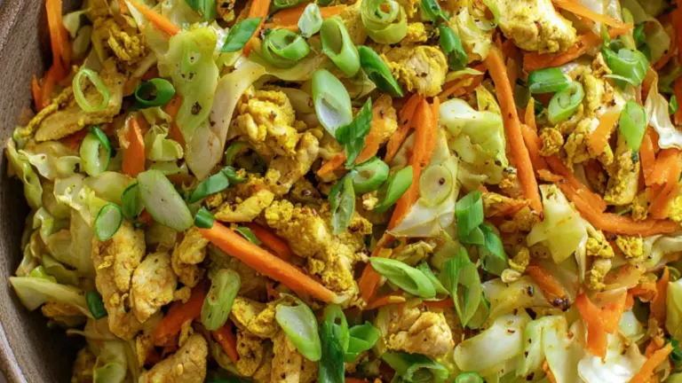 Smagfuld karrygryde med hakket kylling og sprød spidskål