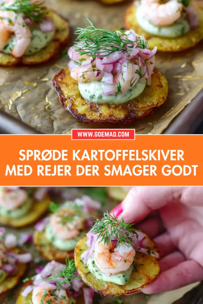 Sprøde kartoffelskiver med rejer: en nem og lækker opskrift til selskab