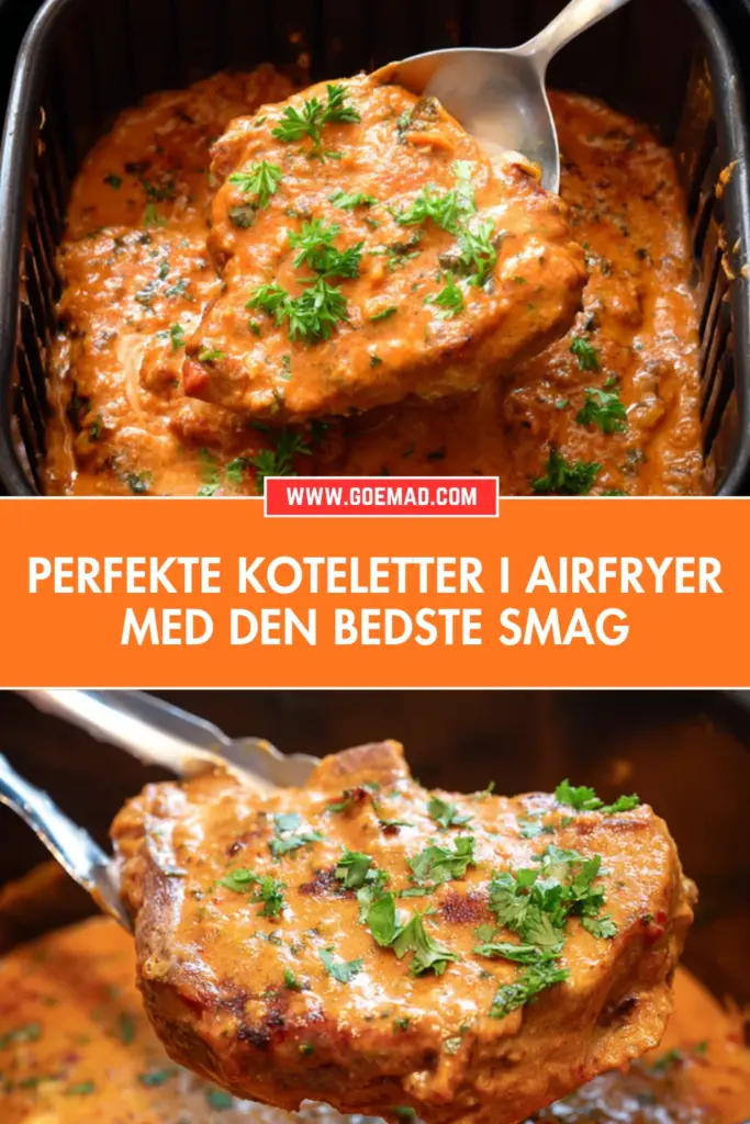 Perfekte koteletter i airfryer med cremet tomatsauce og ris