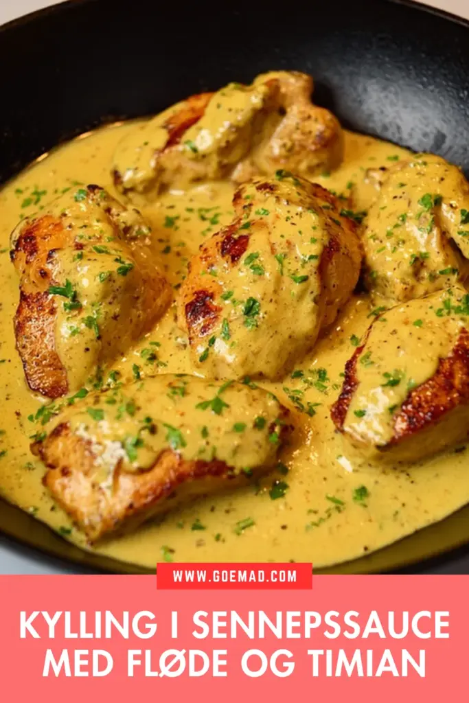 Kylling i sennepssauce med fløde og timian: en klassisk hverdagsret du vil elske