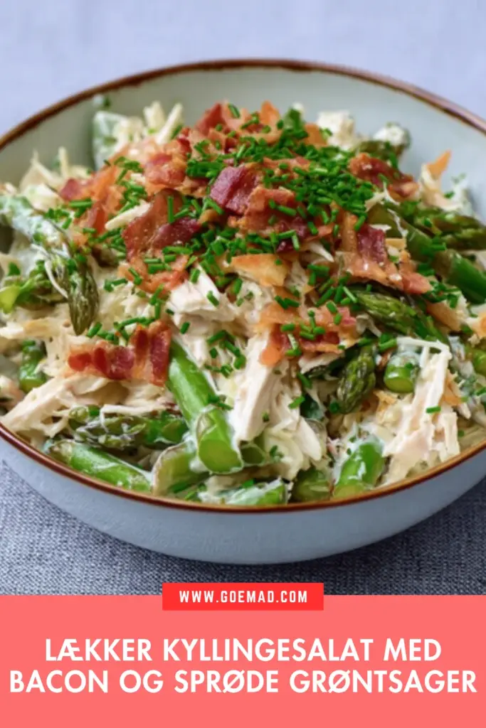 Kyllingesalat med bacon: nem og mættende opskrift med sprøde grøntsager