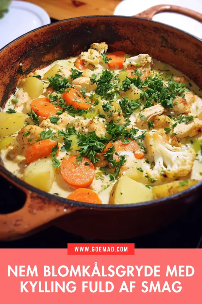 Nem blomkålsgryde med kylling: en fyldig hverdagsret med masser af smag