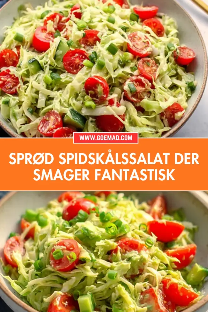 Spidskålssalat med avocado og creme fraiche: sprød, cremet og fuld af smag