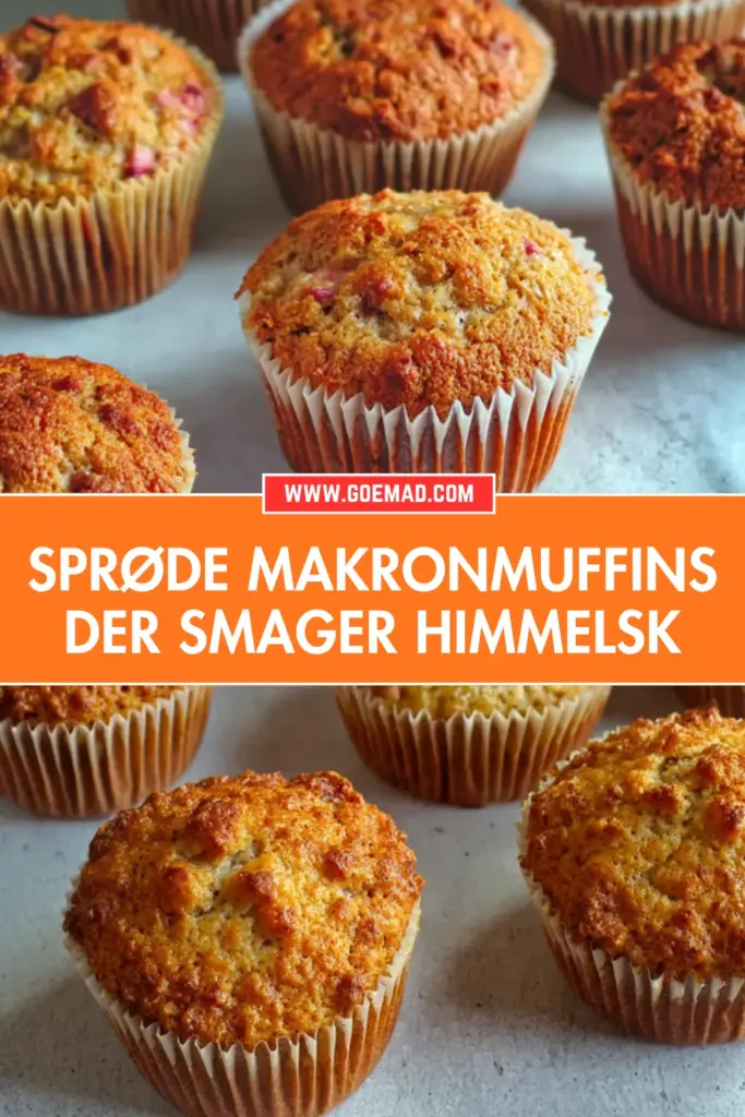 Makronmuffins med saftig rabarber: nem opskrift der virker hver gang