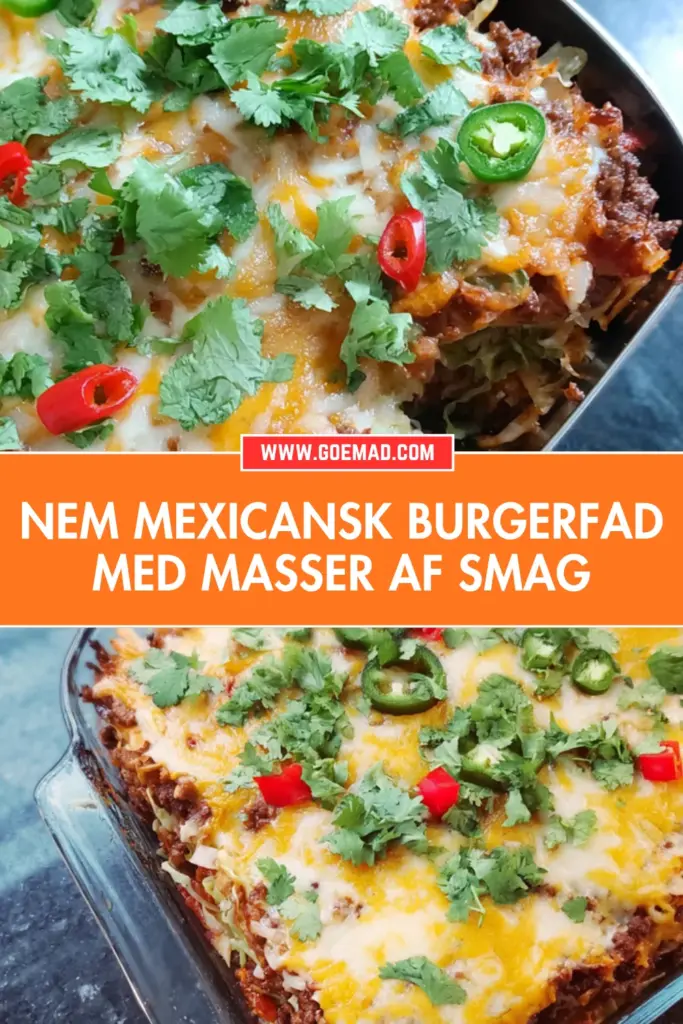 Nem mexicansk burgerfad med sprød ost og fyldig mexisovs