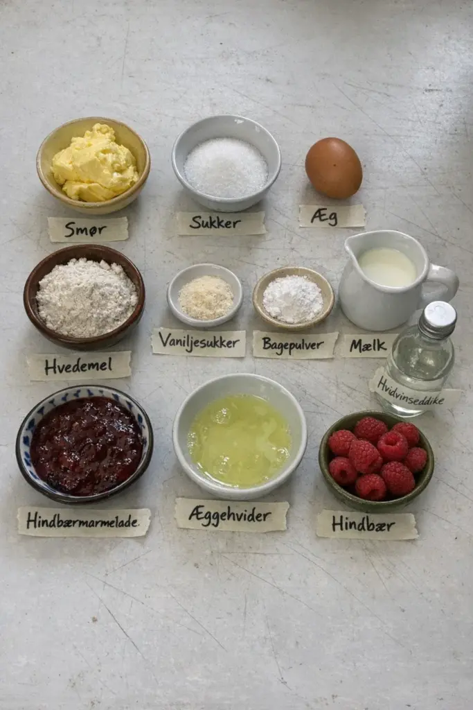 Nem marengskage med hindbær og sprød marengs til enhver lejlighed