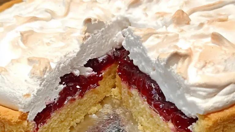 Nem marengskage med hindbær og sprød marengs til enhver lejlighed